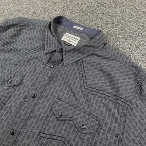 Cody James Shirt Mens 4XL Gray Geometric Western Sawtooth Pearl Snap Up Cowboy